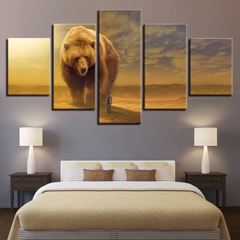 

Cross Stitch DIY Painting 5D Diamond Home Decor Picture Brown Bear Man Embroidery Pattern Wall Sticker Mosaic Full Round Drill