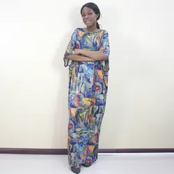 2019 Новые африканские Дашики o-образным вырезом рукав «летучая мышь» Золотая Марка благородные элегантные женские платья для вечерние