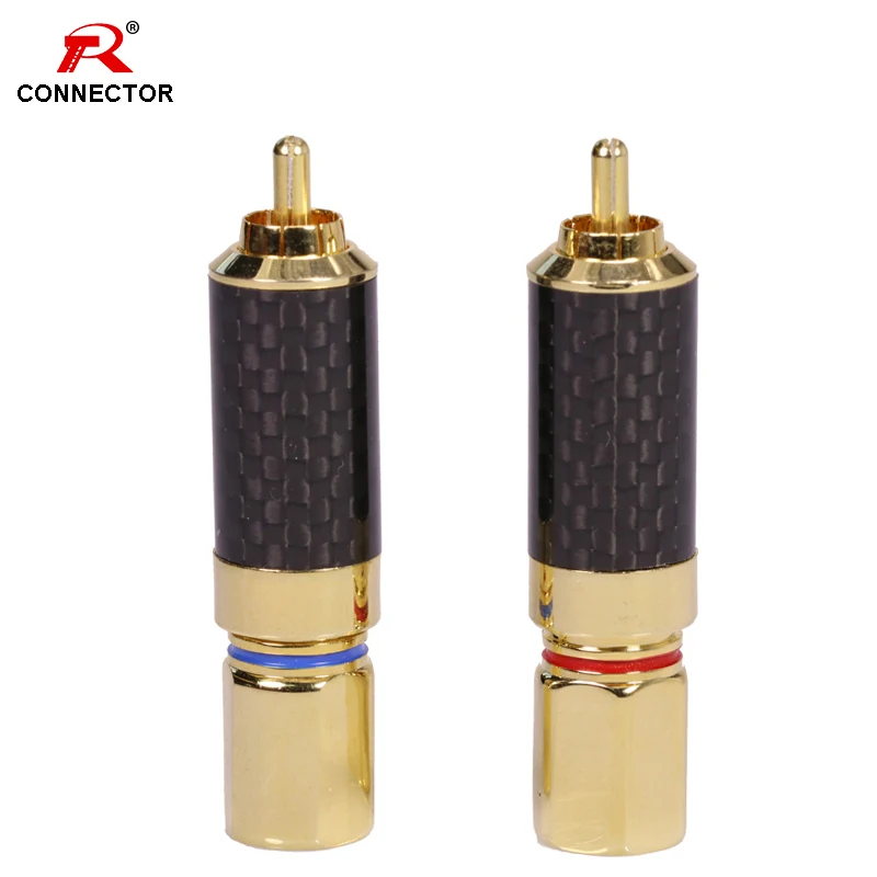 1 пара латунных разъемов RCA HIFI для кабеля с позолоченным штекером разъем