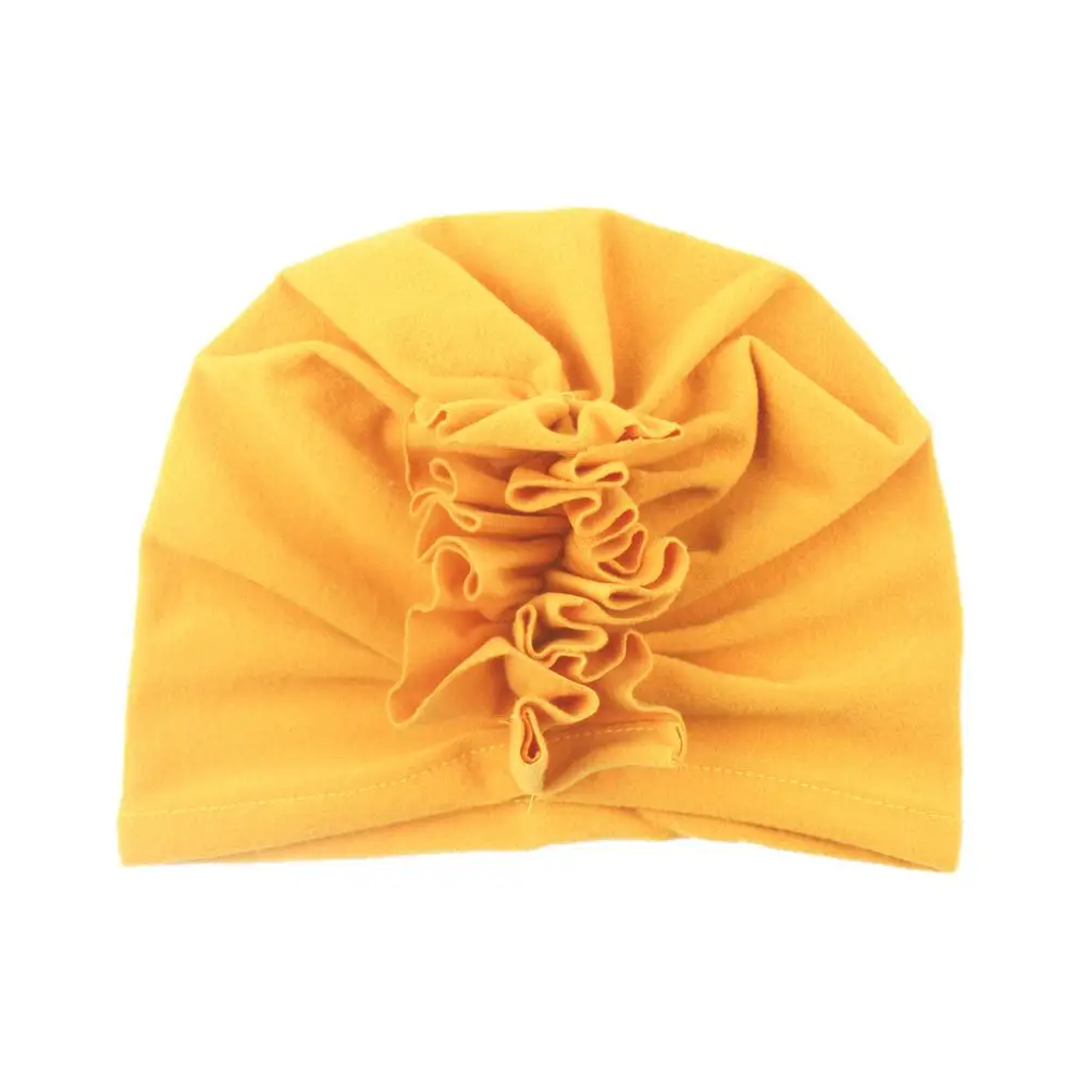 Yellow hat Новая модная Цветочная хлопковая детская шапка PC шапки детские шапки бини 1 новорожденный тюрбан цвета для новорожденных девочек 10 - Цвет: Yellow hat