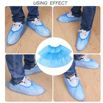 

100pcs Disposable Shoe Covers Protective Shoe Covers Plastic Thick Outdoor Rainy Day Carpet Cleaning Shoe Cover Waterproof