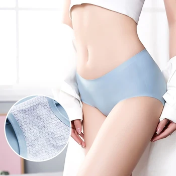 

Soft Briefs for Women Thin Women Underwear Lady Solid Soft Lingerie Briefs Knickers Underpant Seamless Color Panties Low-rise