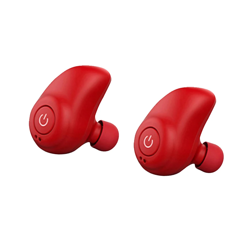 TWS Bluetooth 4,2 мини беспроводные наушники-вкладыши бас водонепроницаемые стерео наушники с микрофоном портативная зарядная коробка - Цвет: Красный