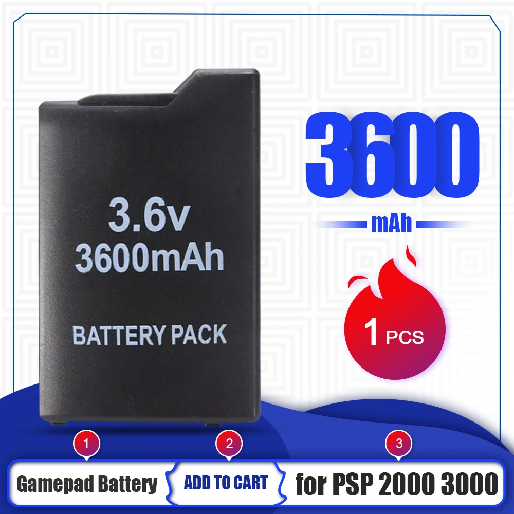1 шт. Аккумулятор для джойстика 3 6 V 3600 мА/ч Sony PSP 2000 3000 PSP2000 PSP3000 PlayStation Портативный