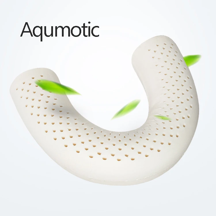 Aqumotic Latex Long Round Pillow with Pillowcase 60cm Repair Cervical Pillow Neck Nursing Comfortable Soft Home Bed Tool 3