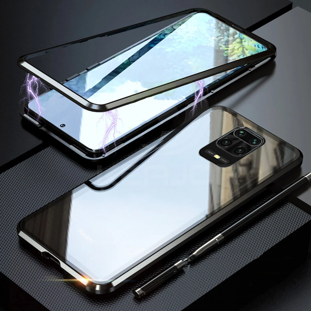 Front + Back Tempered Glass Case For Xiaomi Redmi Note 9s Case Metal Magnetic Adsorption Cover For Xiaomi Redmi Note 9 Pro Max Front + Back Tempered Glass Case For Xiaomi Redmi Note 9s Case Metal Magnetic Adsorption Cover For Xiaomi Redmi Note 9 Pro Max