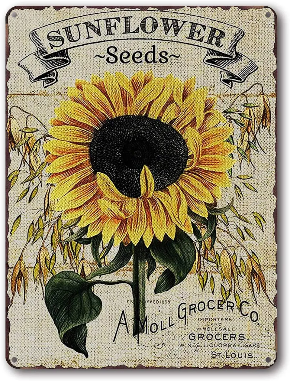 

Goutoports Vintage Sunflower Tin Signs Sunflower Seeds Farmhouse Home Wall Decor Metal Signs (7.9x11.8 Inch)