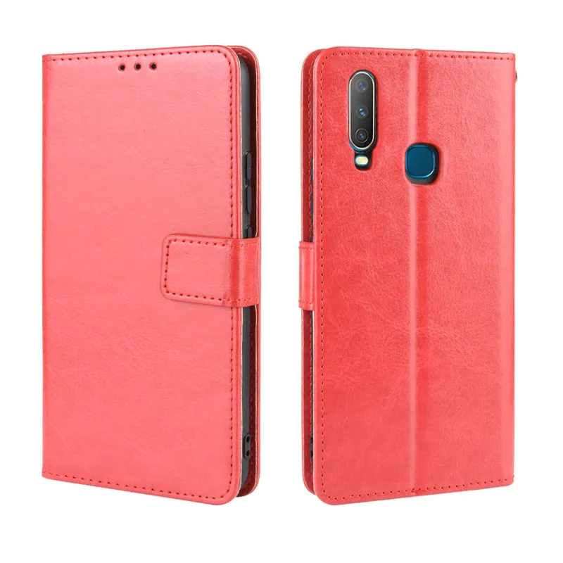 Red VIVO Y11 чехол для VIVOY11 чехол-кошелек из искусственной кожи защитный чехол для телефона на VIVO Y11 Y 11 Y12 Y15 Y17 VIVOY11 чехол с откидной крышкой - Цвет: Red