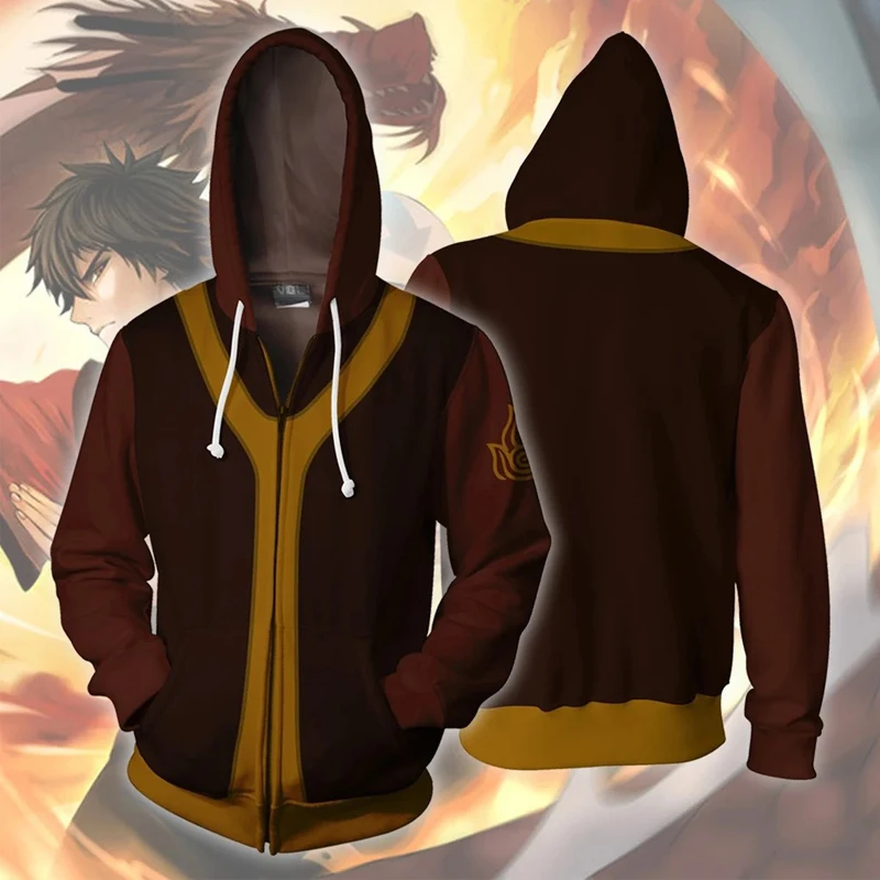 Avatar The Last Airbender Cosplay Hoodies Aang Sweatshirts Katara Sokka Hooded Zipper Jacket Anime Adult Outerwear0 (11)
