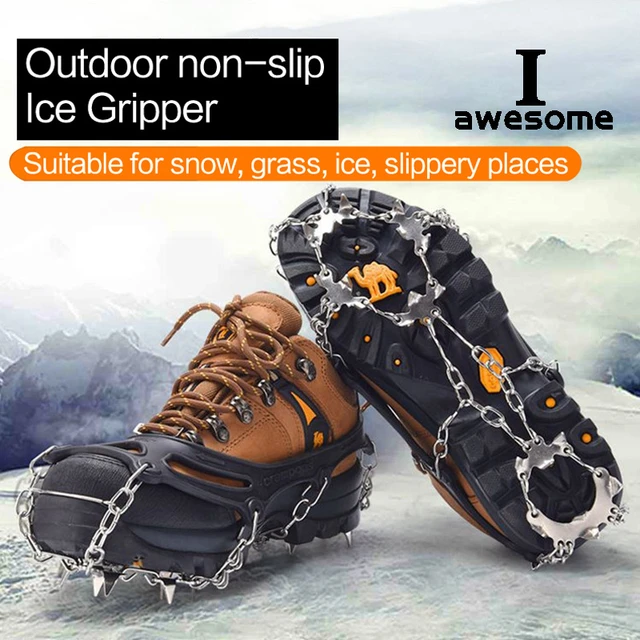 Crampones antideslizantes para zapatos de escalada, pinzas de hielo para  nieve, 1 par, 10 tacos, S/M/L - AliExpress