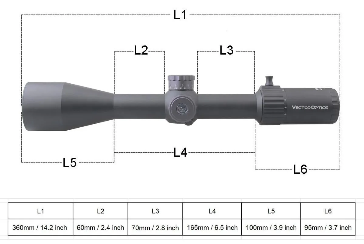 Вектор Оптика стрелок 6-24x50 FFP тактический прицел охота боковым фокусом мин 10Yds 1/10MIL регулировки. 30 06 Win