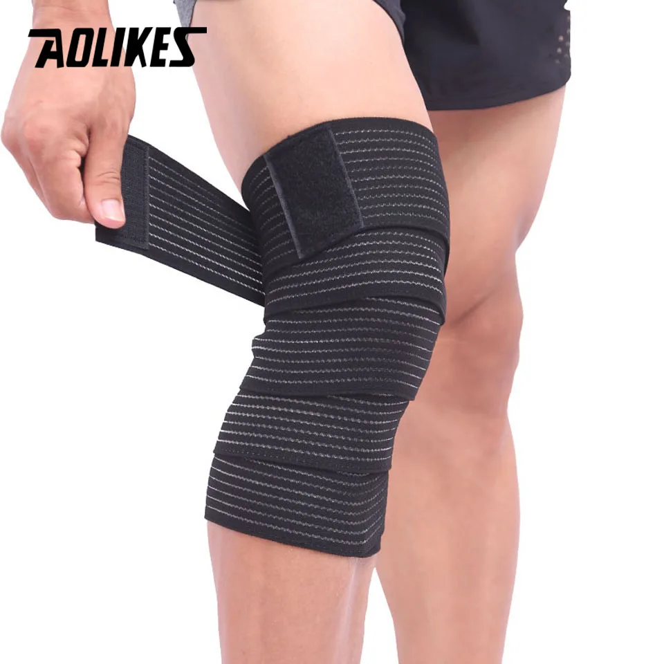 

1PCS AOLIKES Elastic Bandage Tape Sport Knee Support Strap Shin Guard Compression Protector For Ankle Leg Wrist Wrap
