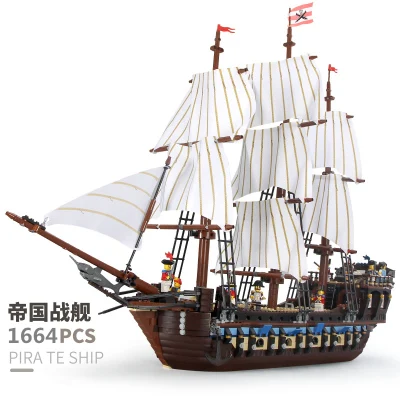 DHL 22001 совместим с 10210 Карибский пиратский корабль серии Empire warship Высокая