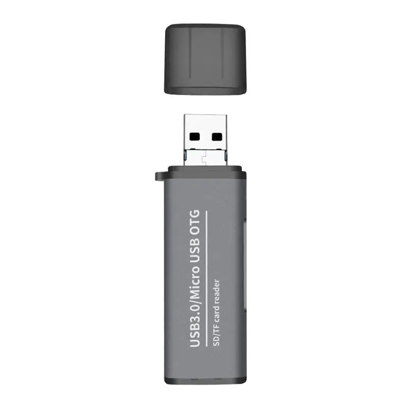 Металлический 2в1 USB3.0/Micro USB для SD/Micro SD карт памяти Micro USB OTG адаптер для MacBook samsung huawei Xiaomi ПК ноутбука