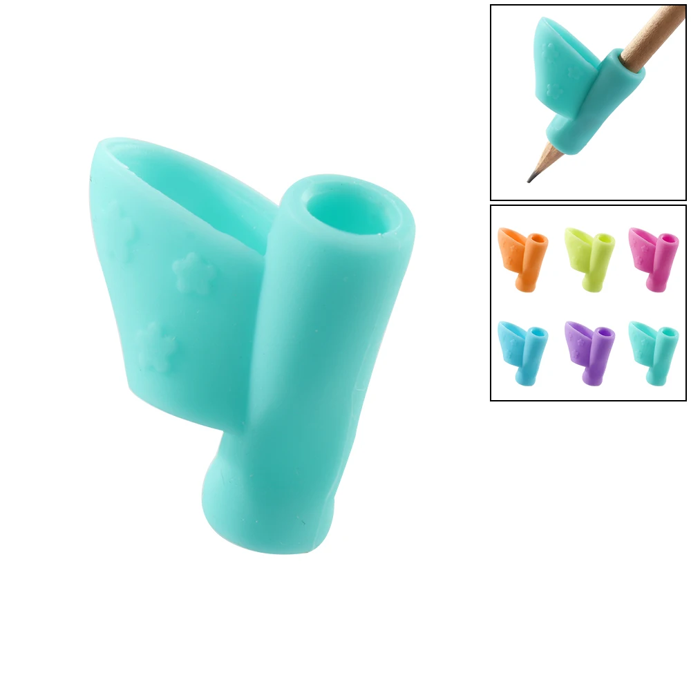 1/3Pc New Arrival Pencil Grasp Orthodontic Quality Siliconehold Pen Device Child Student Corrected Pencil Grip Loop Color Random