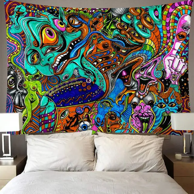 Dremisland Psychedelic Arabesque Wandteppich Wandbehang Hippie Abstraktes Retro Muster Magische Fractal Tapisserie Trippy Tapisserie Wand Dekoration für Schlafzimmer Wohnzimmer Dremisland Psychedelic Arabesque Wandteppich Wandbehang Hippie Abstraktes Retro Muster Magische Fractal Tapisserie Trippy Tapisserie Wand Dekoration für Schlafzimmer Wohnzimmer