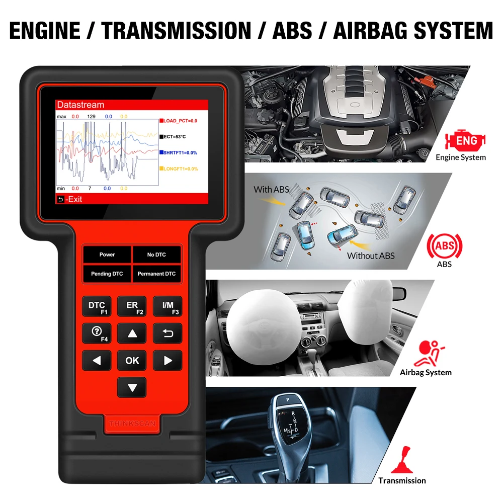- Thinkcar TS609 OBD2 Scanner Engine ABS SRS Transmission Diagnostic Tool ThinkScan 609 Code Reader Scanner With 8 Reset Function