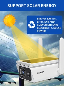 

INQMEGA 1080P Wide View Low Power Solar camera panel Rechargeable Battery surveillance camera Full HD Outdoor Indoor Security Wi