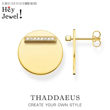 

Ear Studs Gold Plated Disc Together,2020 Summer Earrings Day-to Day Gift Individual Style 925 Sterling Silver Jewerly For Women