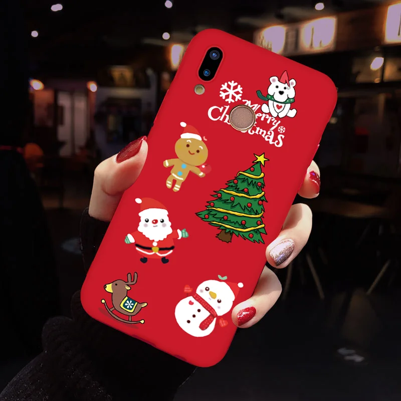 katong6 Matte Silicone Case For Huawei Y6 Y7 Pro P8 P9 P10 P20 P30 Pro Mate 20 Lite For Honor 8X 7A 9 Lite 10 Play Christmas Cover - Цвет: katong6