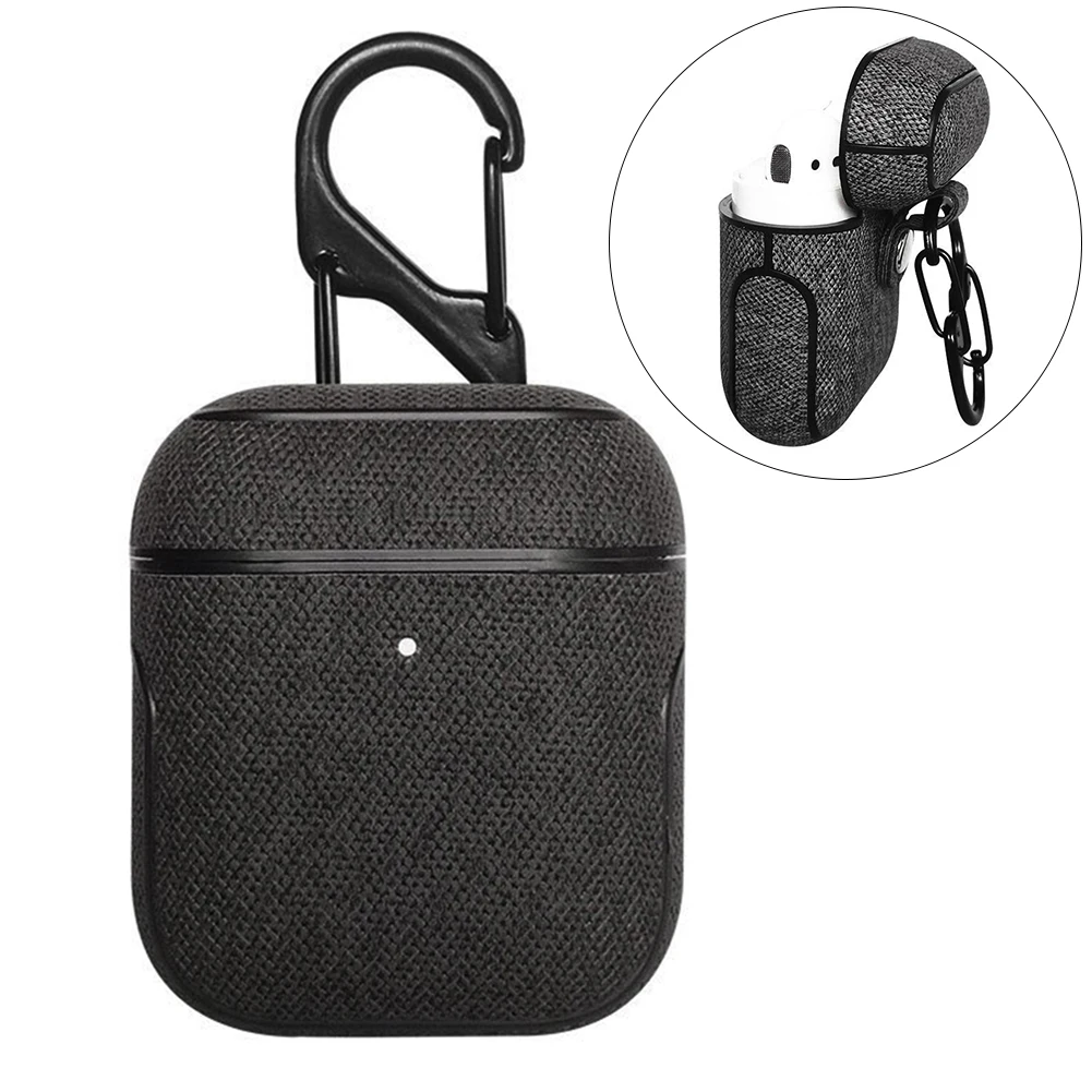Bluetooth наушники кожаный чехол для Apple AirPods 1 2 Pro ткань анти потеря ударопрочный PU