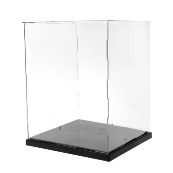 

Clear Acrylic Display Box Dustproof Protect Model Show Case Colorful LED Lights