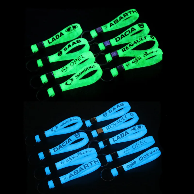 

2PC Car Key Holder Key Rings Key Chain Luminous Silicone Keychain Car Keyring Gift Creative For mazda Hyundai Toyota SAAB KIA