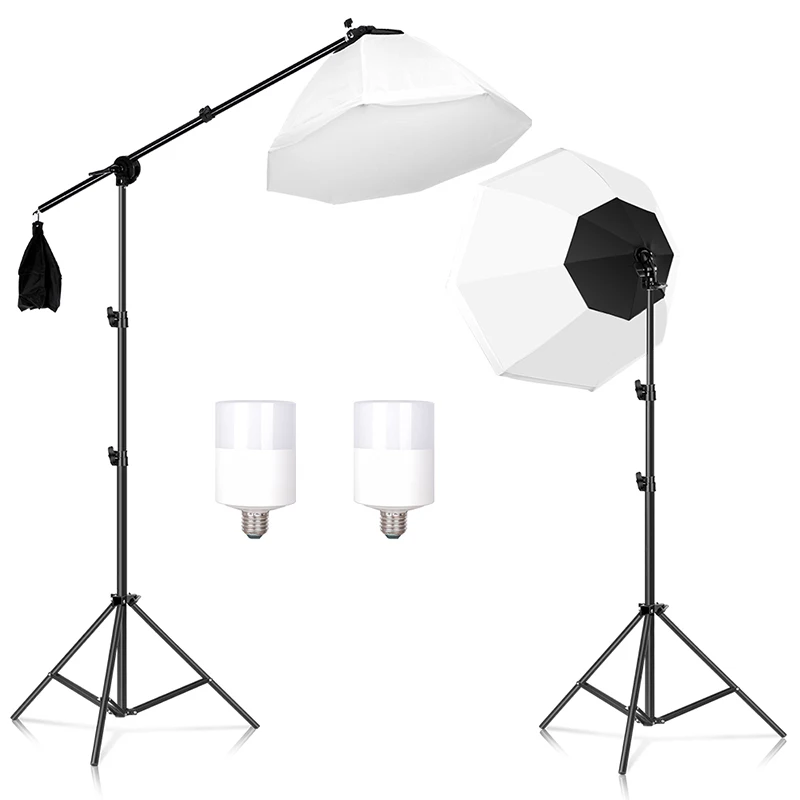 

SH Softbox Lighting Kits Octagon Umbrella Photography Light Kit Continuous Lighting System For E27 Photo Studio With Carry Bag