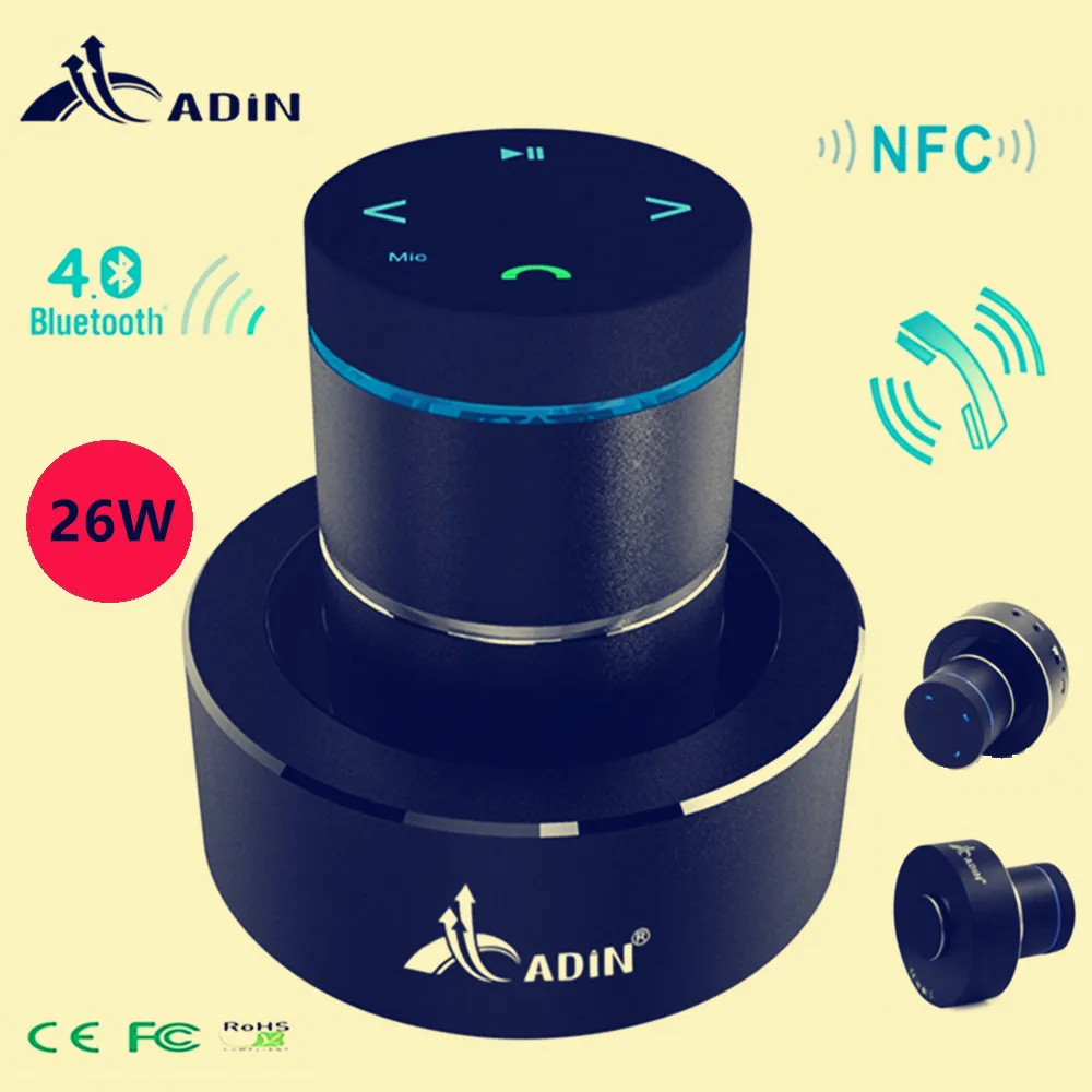 Adin 26w Vibration Speaker Bluetooth Resonance Vibration Touch Stereo Mini Portable Bass Speaker Su