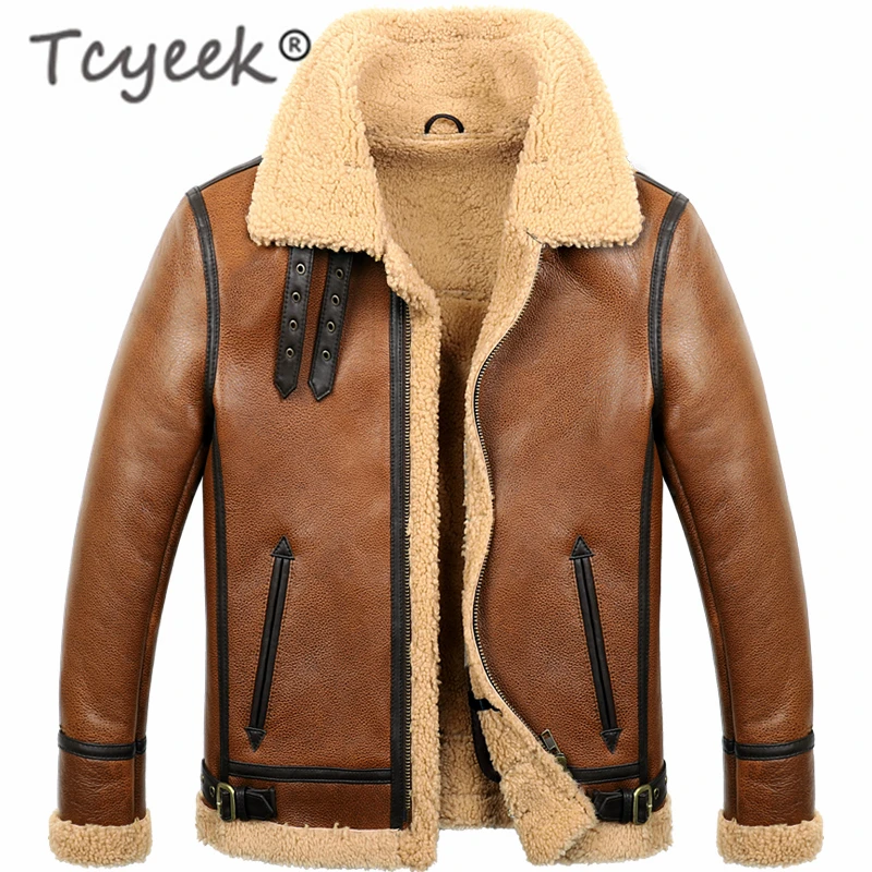 Tcyeek шуба из натурального меха зимняя мужская одежда 2020 100% натуральная кожаная