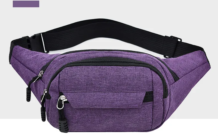 purple Мужская и Женская поясная сумка, новая модная Спортивная Многофункциональная большая сумка для мобильного телефона, сумка на пояс для денег - Цвет: purple