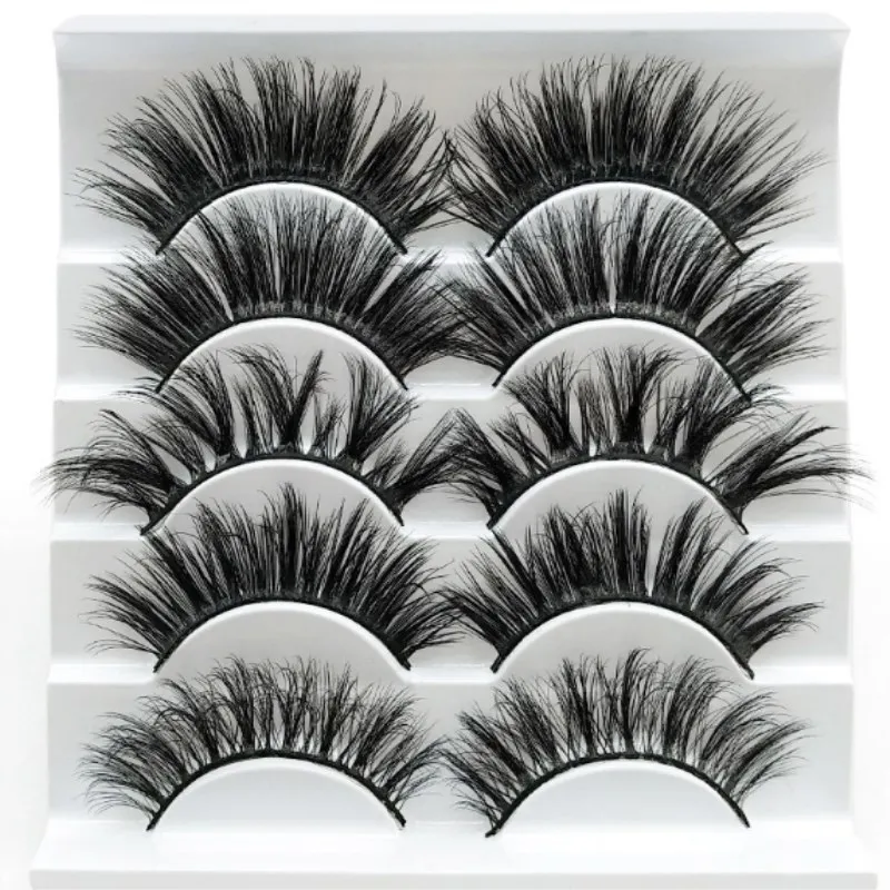 

5Pairs 3D Artificial Mink False Eyelashes Natural Cross Long Eyelashes Messy Makeup False Eyelashes Extension Makeup Beauty Tool
