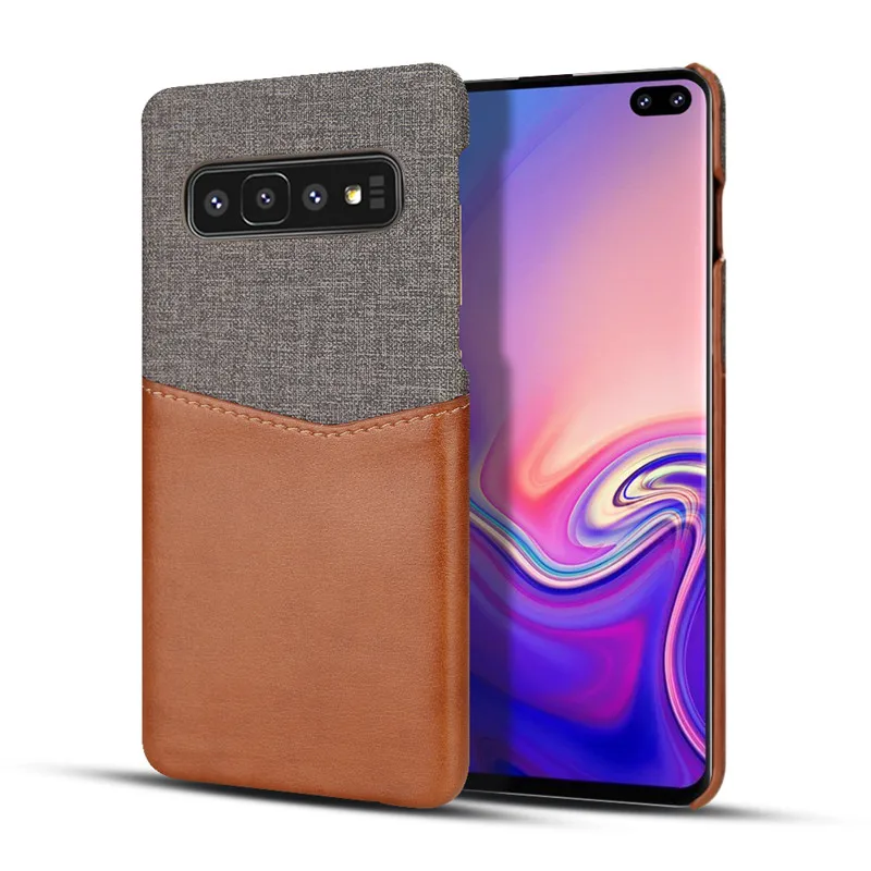 Coque S8 S9 S10 Plus Note 8 9 чехол для пары простая Мода для samsung Galaxy S10E Ткань Кожа Мягкий ТПУ чехол для карт Защита