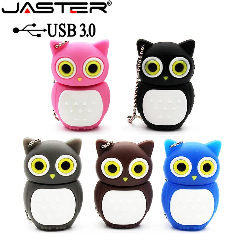 JASTER USB 3 0 Новый Симпатичный флеш накопитель Сова Флешка 4 ГБ 8 16 32 64 мультяшная