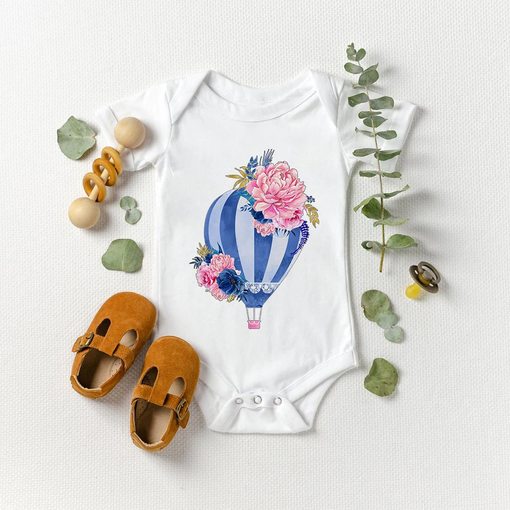 

Baby Boy Bodysuit Aesthetic Flower Hot air Balloon Print Baby Girl Romper Ropa Bebe One-Pieces Comfortable Soft Newborn Clothes
