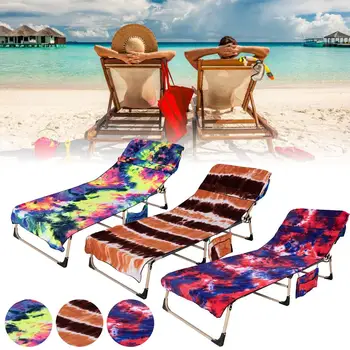 

Beach Lounge Chair Towel Pool Chair Cover With Side Storage Pockets Quick Drying For Holidays Sunbathing Beach Towel Covers