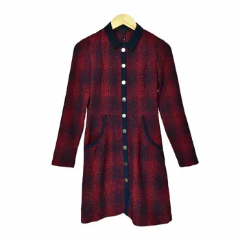 

18 Small Xiangfeng Single Row Buckle Check Pattern Dress Renitia A Word Skirt 85208