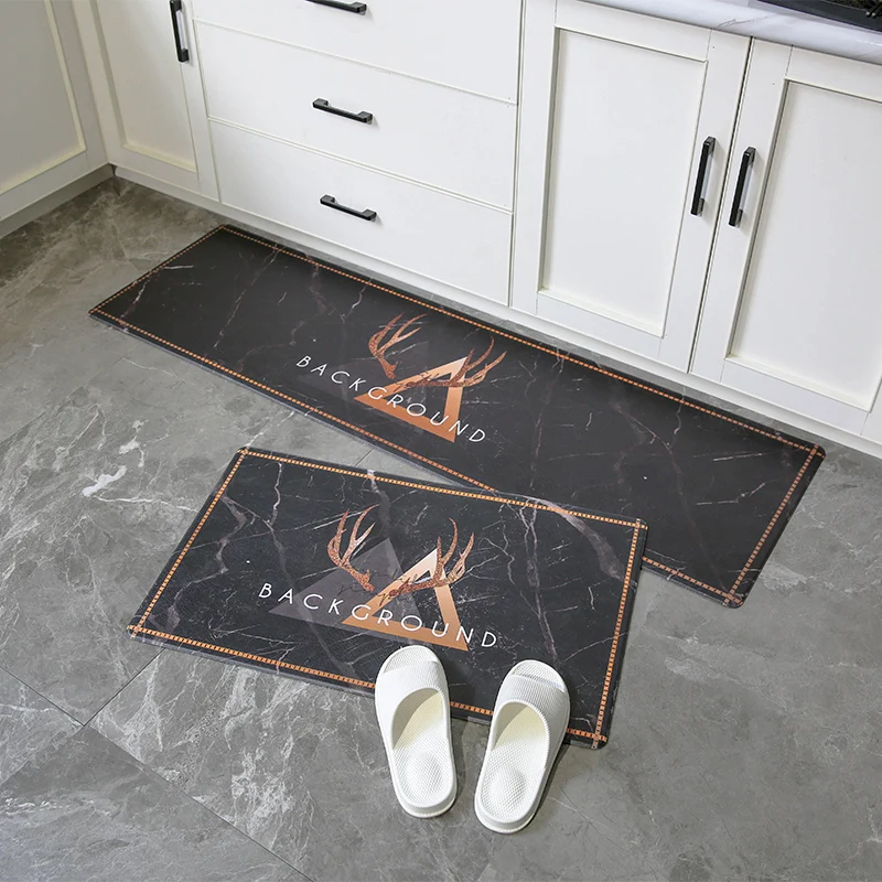 Nordic net red kitchen floor mat oil-proof waterproof strip anti-skid foot mat into doorway mat household carpet - Цвет: 9