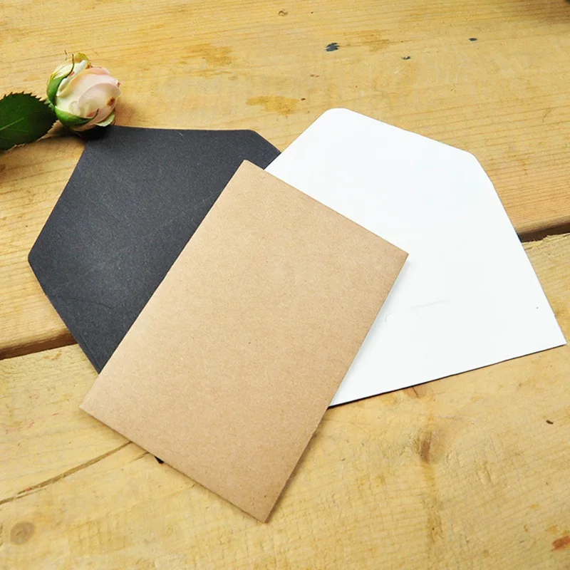 20 шт./партия, черно-белые бумажные конверты в винтажном Европейском стиле, конверт для карт, скрапбукинг, подарок