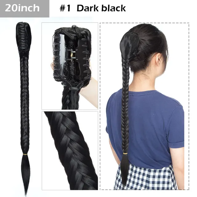 S-noilite Syntheitc Big Grab Ponytail Hair Extension Claw Clip In Ponytail Extension Hair Fake Hairpiece For Women Daily Party 20-1782