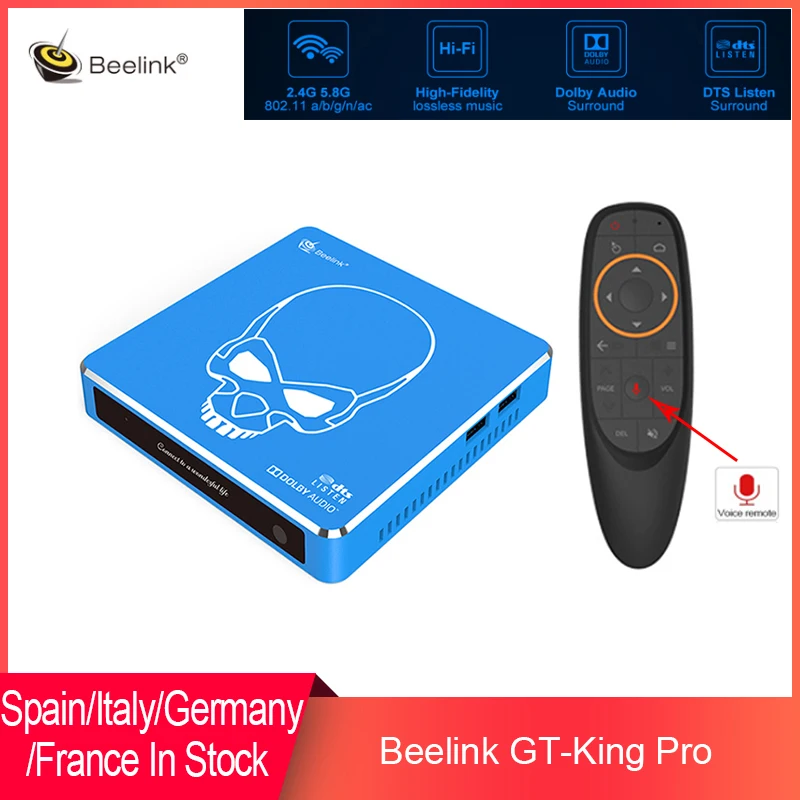 

Beelink GT-King Pro Android 9.0 Smart TV BOX 4GB 64GB Amlogic S922X-H BT 4.1 2.4GHz+5.8GHz Hi-Fi Lossless Sound TV BOX In Stock