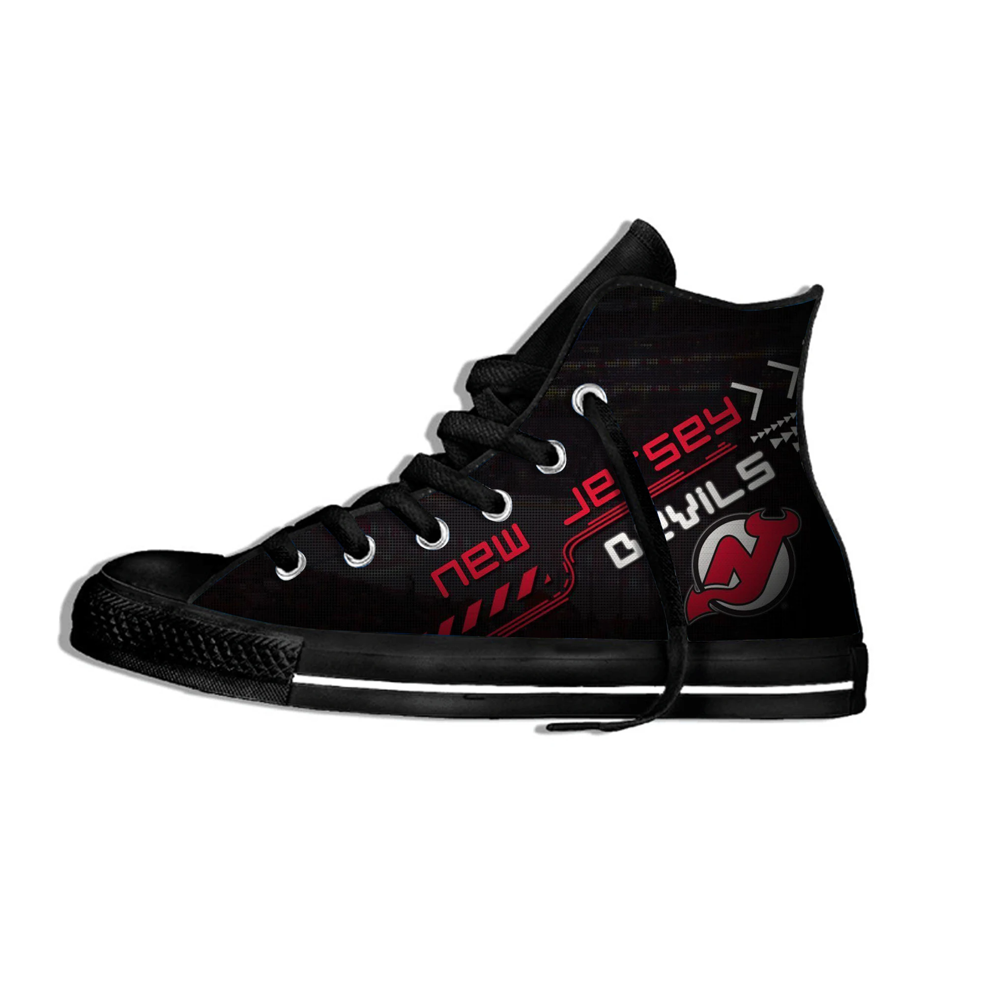 

Men/Women Breathable Sneakers Devils Lightweight High Top Shoes New Jersey Ice Hockey Fans Casual Shoes Flat Canvs