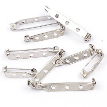 

20pcs Brooch Base Silver Color Plated Iron DIY Safe Lock Brooch Pins DIY Jewelry Brooch Base Back Bar Badge Holder 20/25/32/38mm