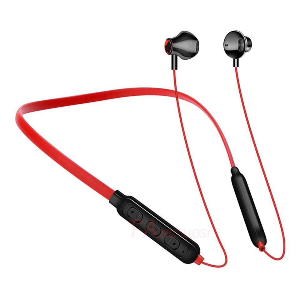 FANGTUOSI, новинка, беспроводные Bluetooth наушники, стерео, спортивные, для бега, гарнитура с микрофоном, мини, наушники с крючком, для iPhone XR, huawei - Цвет: red