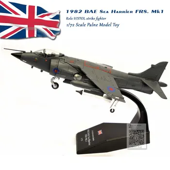 

AMER 1/72 Scale Military Model Toys 1982 BAE Sea Harrier FRS. Mk1 Fighter Diecast Metal Plane Model Toy For Collection,Gift,Kids