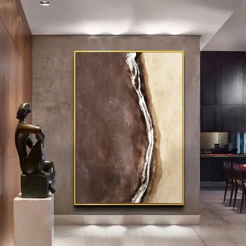 

Home Decor Handmade Abstract Painting Canvas Art Wall Painting Large Wall Art Modern Minimalist Art Morandi Color Brown Painting