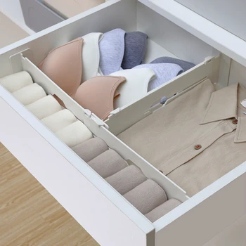 

Japan Creative Idea Free Retractable Partition Cabinet Drawer Wardrobe Storage Underwear Finishing Plastic Laminated Partition