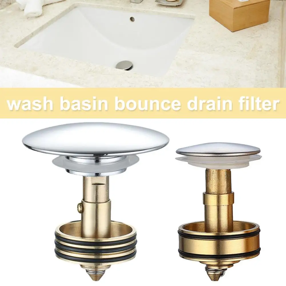 

Universal Washbasin Bounce Drain Filter All Copper Push-type Bounce Core Bathroom Drain Filter