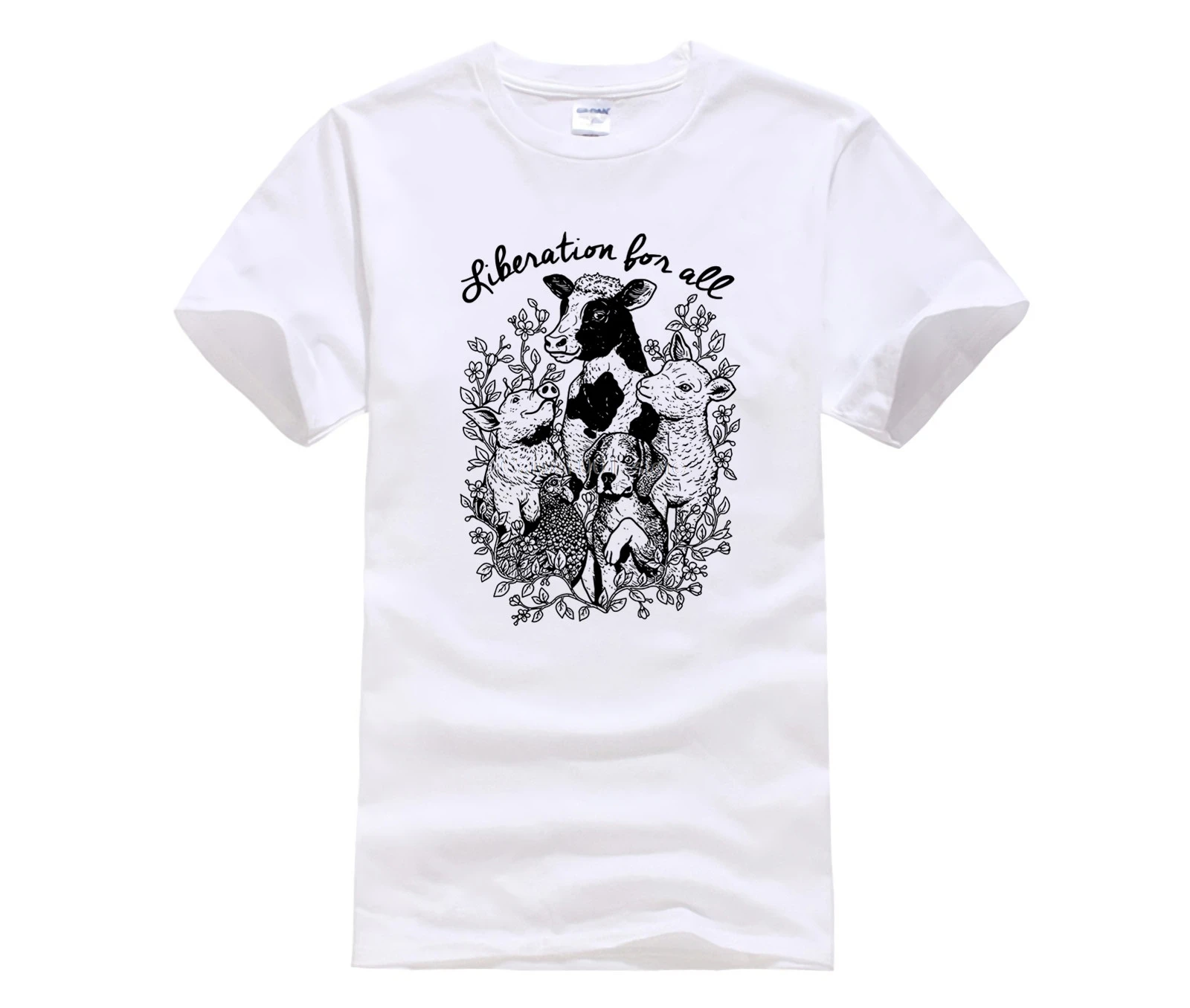 

Men's Print Casual 100% Cotton T Shirt Popular Liberation for All Vegan for Men Boy Short Sleeve Cool Tees Game tshirt men
