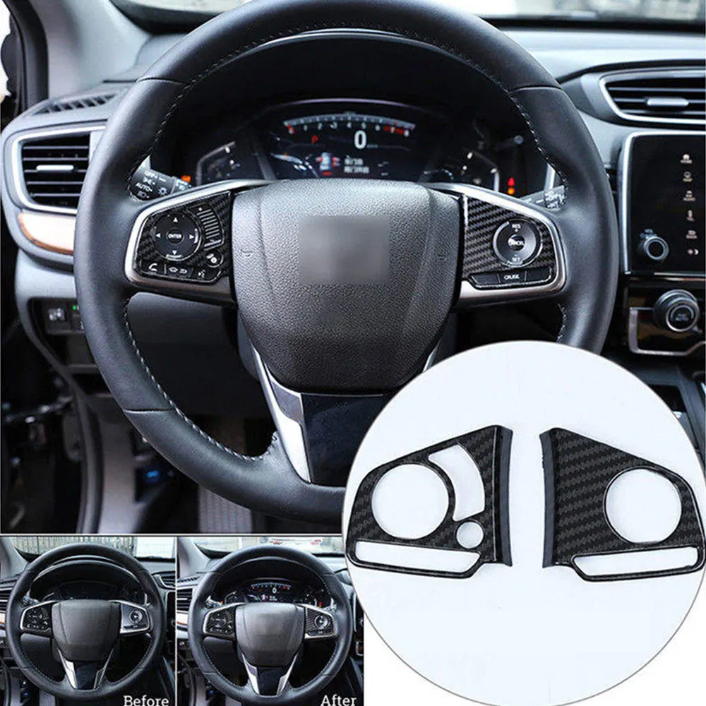 2 шт Кнопка на руль из углеродного волокна для Honda Civic 10th накладка на руль наклейка